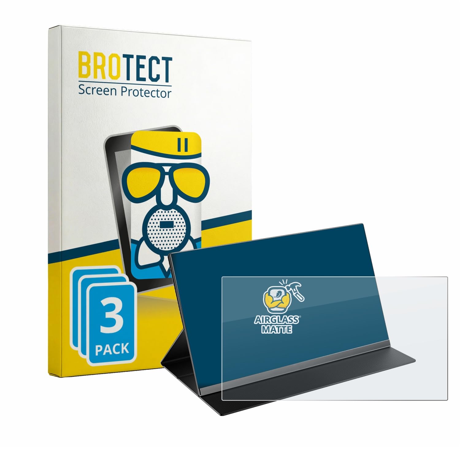 BROTECT Protector Pantalla Mate Cristal para Laptomo 15.6" monitor portátil (3 Unidades) Protección Anti-Reflejos