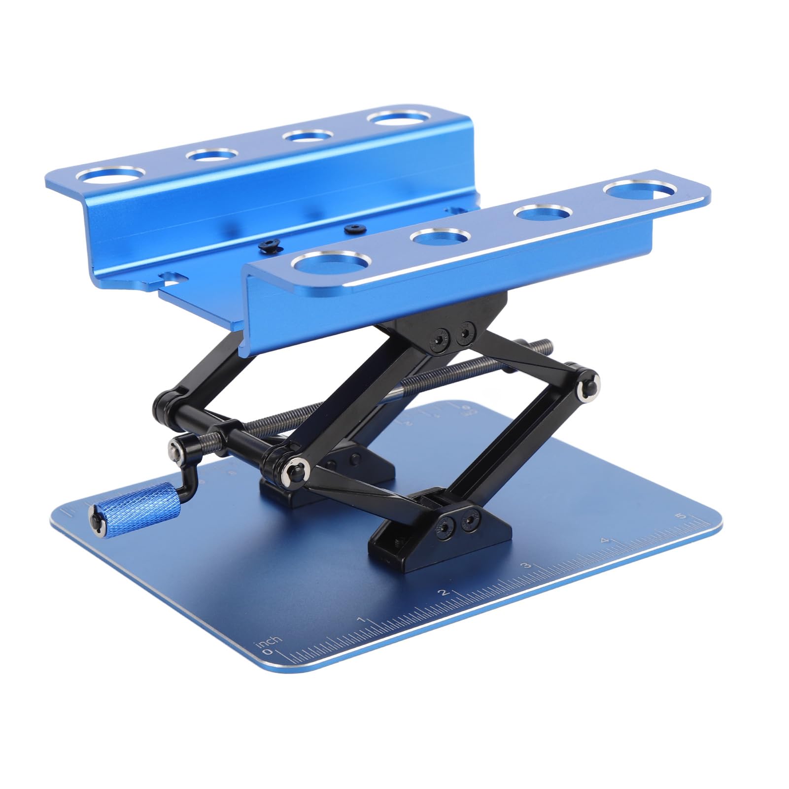 Stojak roboczy do samochodów RC Obrotowa stacja robocza z regulacją wysokości Stabilne podparcie Platforma podnosząca dla modeli samochodów RC w skali 1:8 i 1:10 Symulacja (Niebieski)