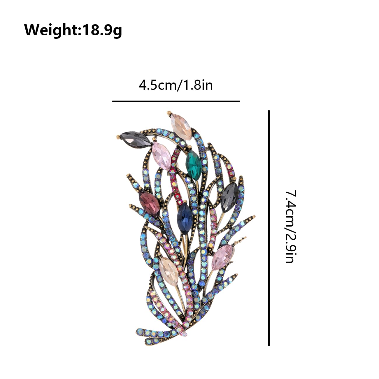 FAIRYGATE Anti Exposure Fixed Brooches Women Unisex Vintage Rhinestone Office Party Brooch Pins Lapel Pin Dress Suit Accessories Boutonniere — view 2