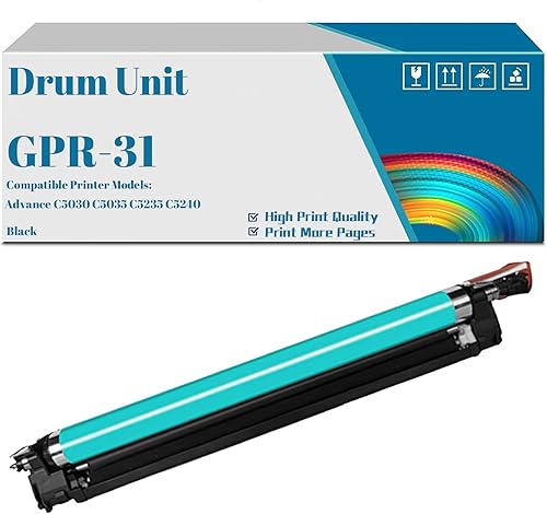 Unidad de tambor compatible para Canon GPR-31, trabajo de alto rendimiento con impresora ImageRUNNER Advance C5030 C5035 C5235 C5240 (negro)