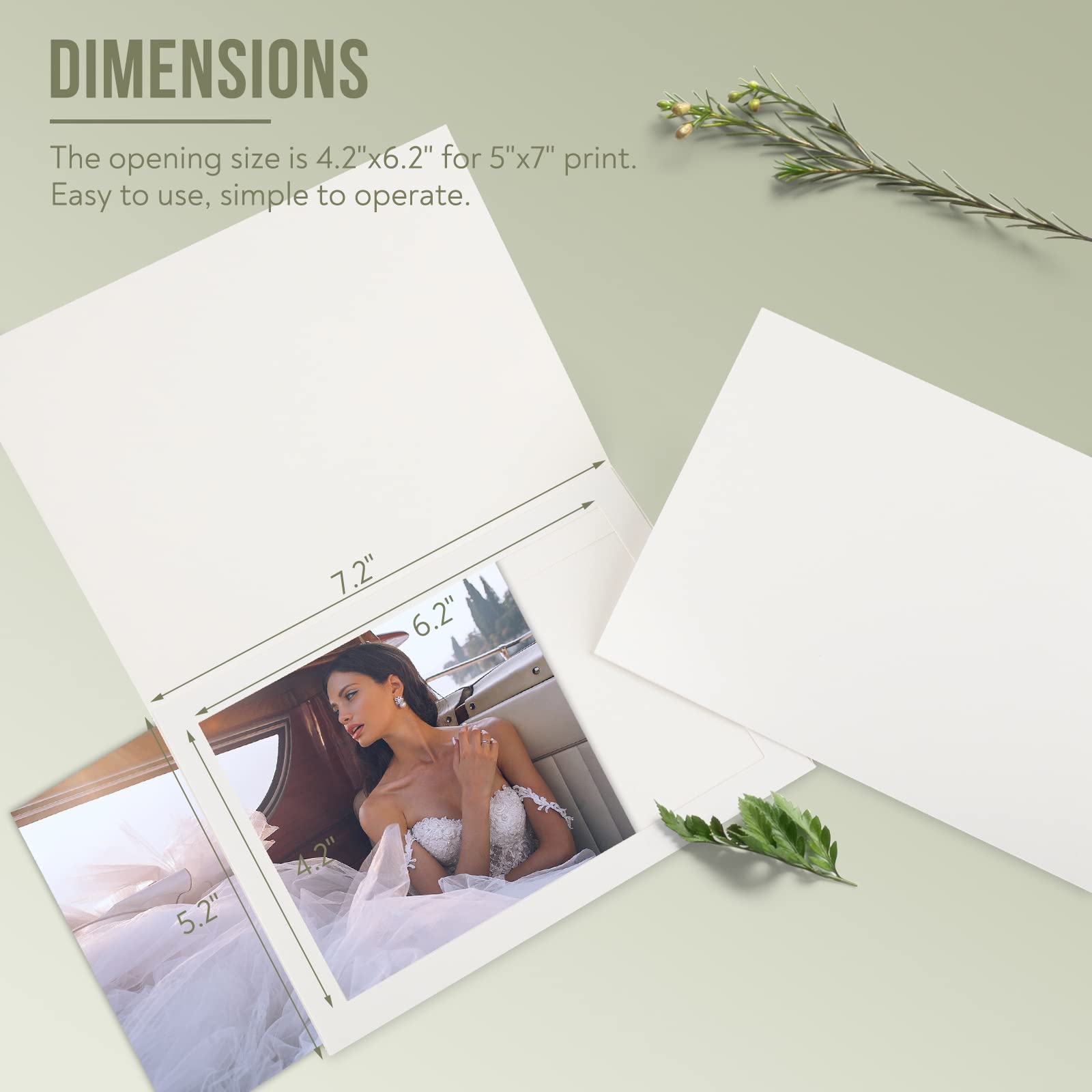 Golden State Art, Lot de 50 cadres photo en carton pour événements spéciaux : remise de diplôme, mariage, fête prénatale (blanc, pour photos de 12,7 x 17,8 cm, lot de 50)
