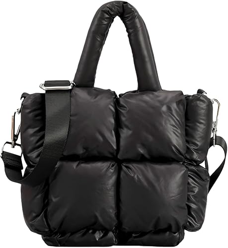 Bolsa de mano acolchada, pequeñas bolsas hinchadas para mujer, ligeras, rellenas de plumón, bolsa cruzada acolchada, bolso de mano para el hombro