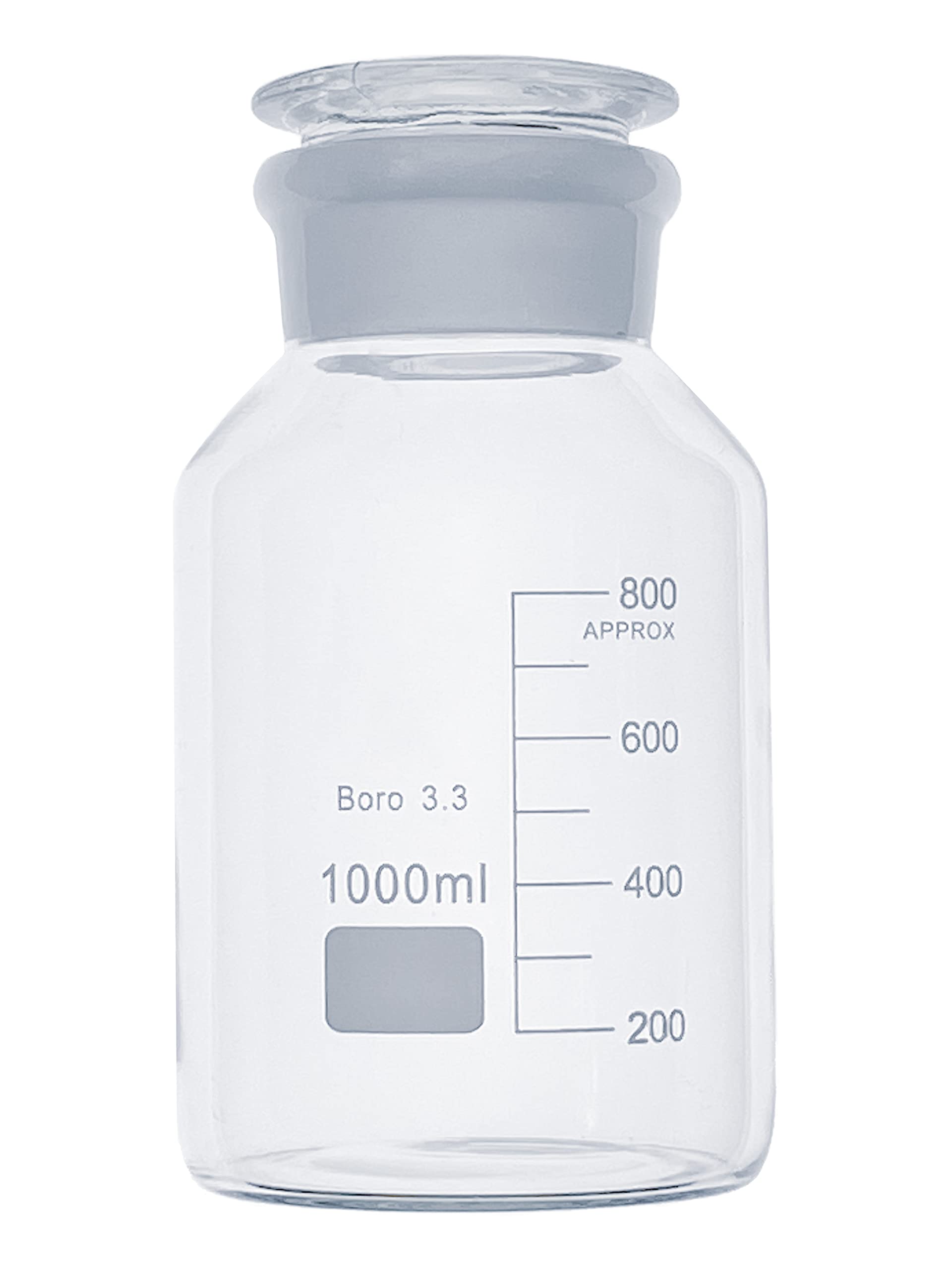 MUHWA 1000ml Reagent High Borosilicate Glass Bottle - Wide Mouth