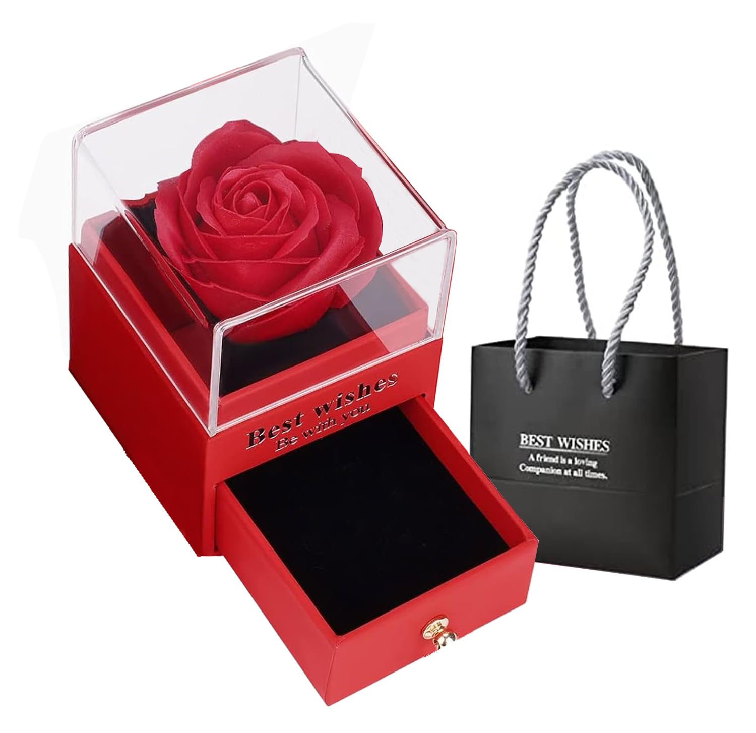 ascension Preserved Red Rose Flower Gift Box for Girlfriend Boyfriend Husband Wife for Your Love