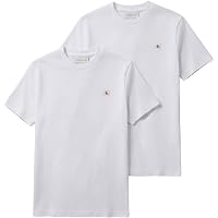 Calvin Klein Uomo T-Shirt Maniche Corte Confezione da 2 Badge in Cotone
