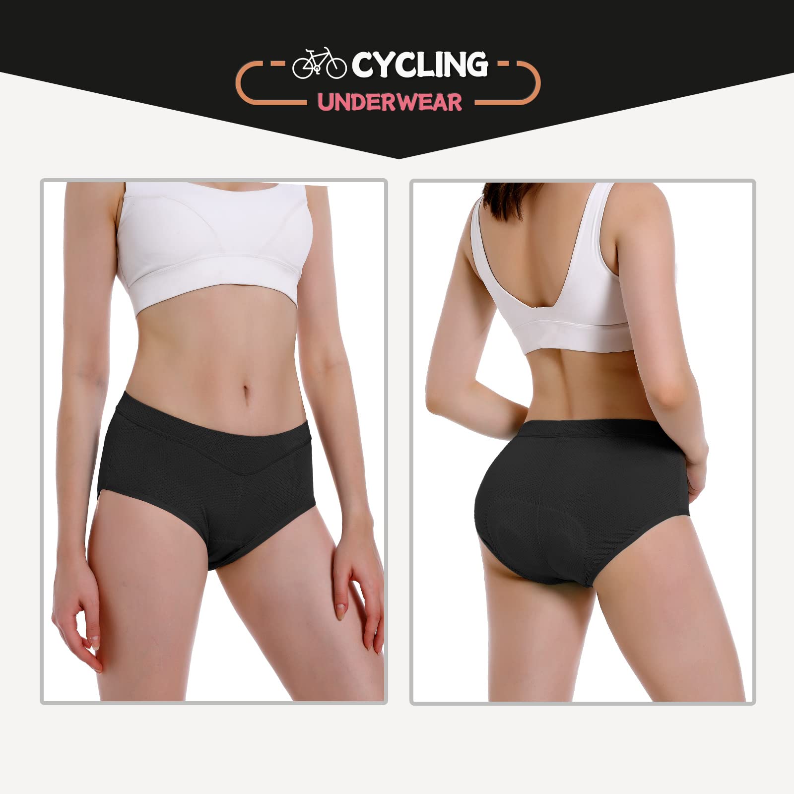 FEIXIANG Damen Radunterhose, Fahrradhose Kurz Radlerhose Fahrrad Unterwäsche mit 4D Gel Gepolstert, Fahrradunterhose Atmungsaktiv Schnelltrocknend Radhose