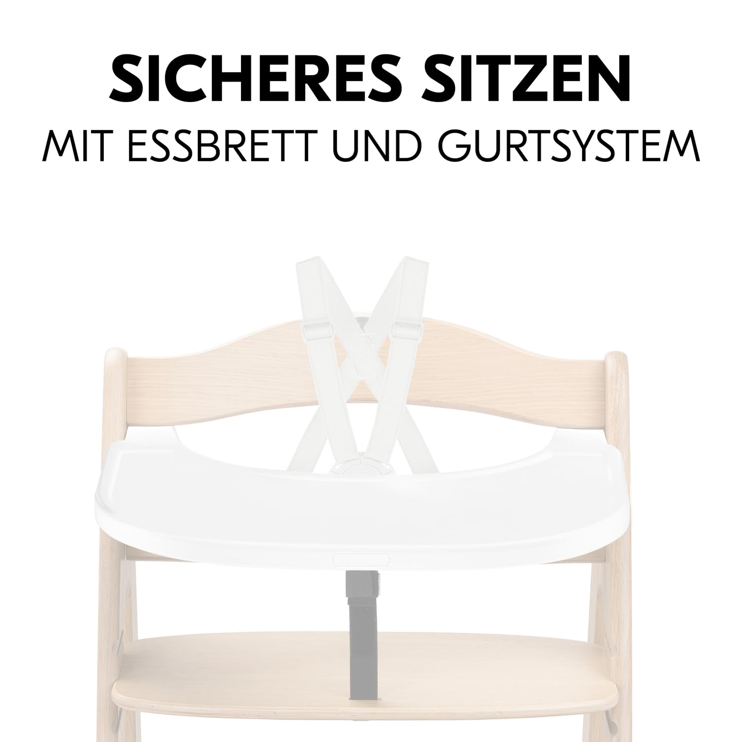hauck Hochstuhl Tablett zum Aufklicken, Weiß - Kompatibel mit Arketa Kinderhochstuhl - Zubehör ab 6 Monaten - Gefertig aus Recyceltem Kunststoff - Schnell Befestigt - Leicht zu Reinigen