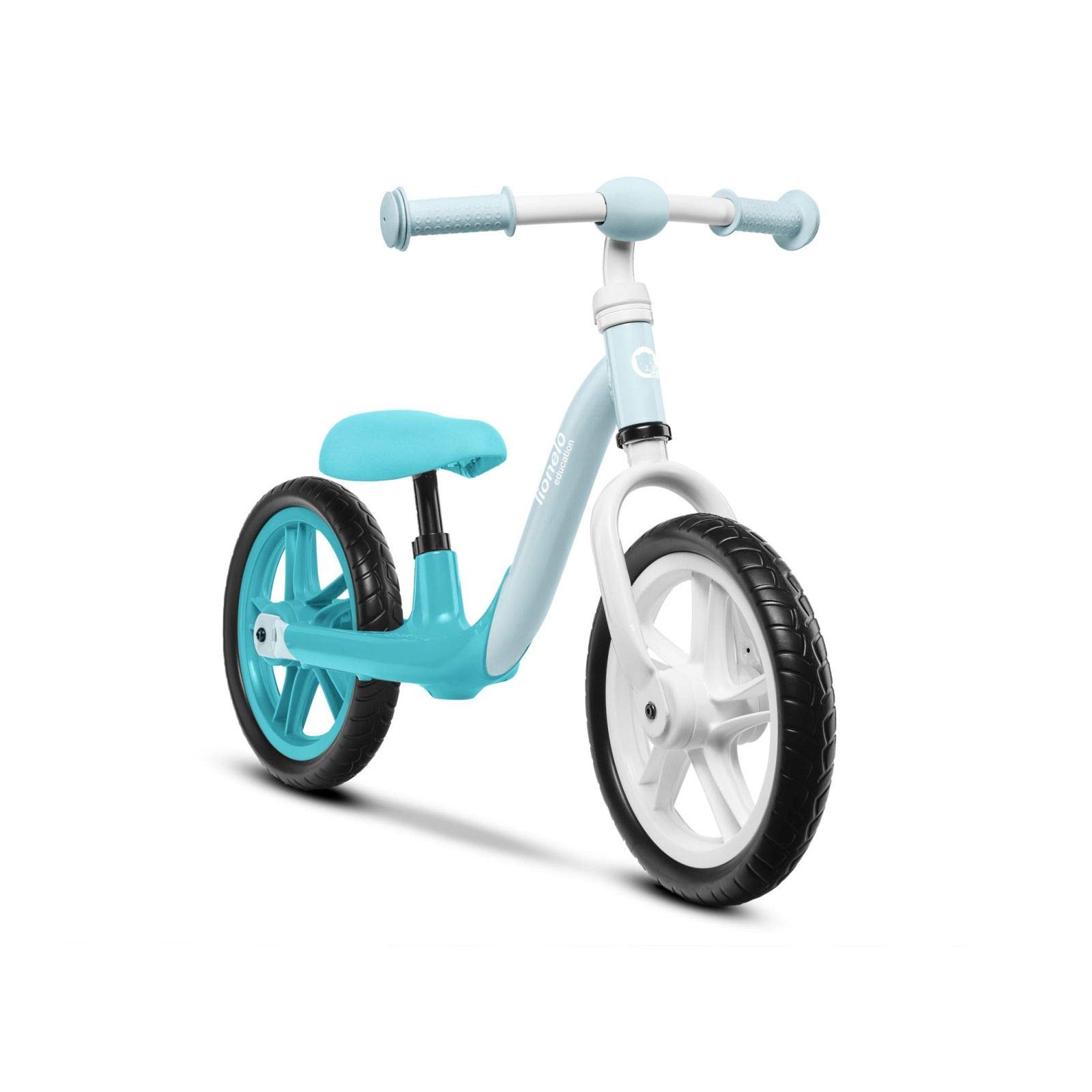LioneloAlex Children's Balance Bike up to 30 kg, Adjustable Saddle and Handlebar, 12 Inch Eva, Foam Wheels, Robust Construction, Steering Impact Limiter, EN 71