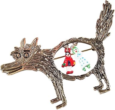 Amazon Com Oulii Fashion Brooch Pin Little Red Riding Hood And Wolf Fairytale Jewelry Clothing Shoes Jewelry