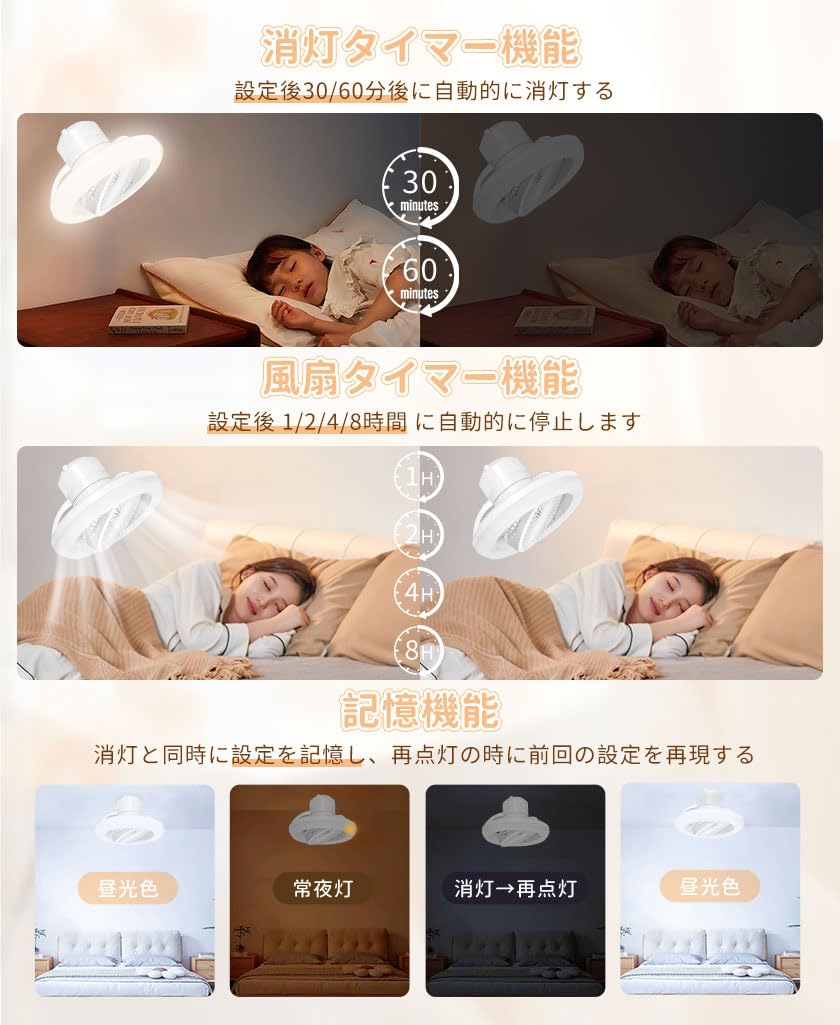 Amazon.co.jp : 【2026新登場】LED シーリングファンライト 6畳 8畳 首