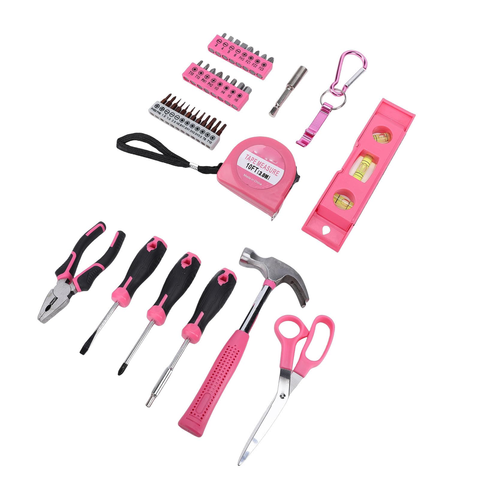 Sonew Set di Attrezzi Manuali con Cassetta degli Attrezzi, Kit di Generici per la Casa da 40 Pezzi per Donne e Uomini, Kit di per Riparazioni Domestiche con Punte per Cacciavite, Martello, Metro a