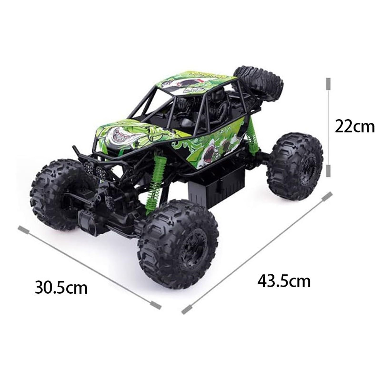Vehículo RC Todoterreno Anfibio de Alta Velocidad, 1/10, 4x4, camión RC eléctrico de simulación 2.4G, Todoterreno de montaña Bigfoot para Adultos(Green)