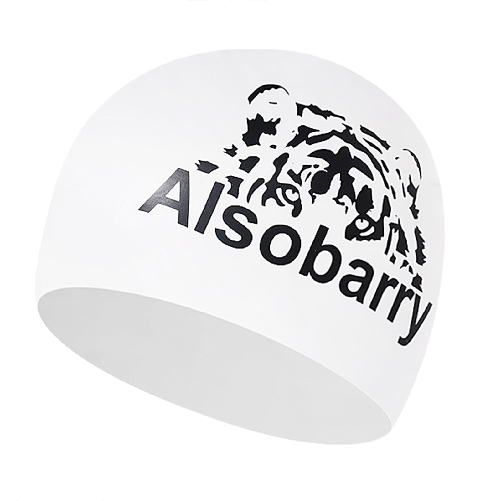 Beisto Long Hair Swim Cap for Women Swimming Cap Silicone Swim Cap Women Adult Bathing Caps for Women Swimming,Tiger Printed, Large, white