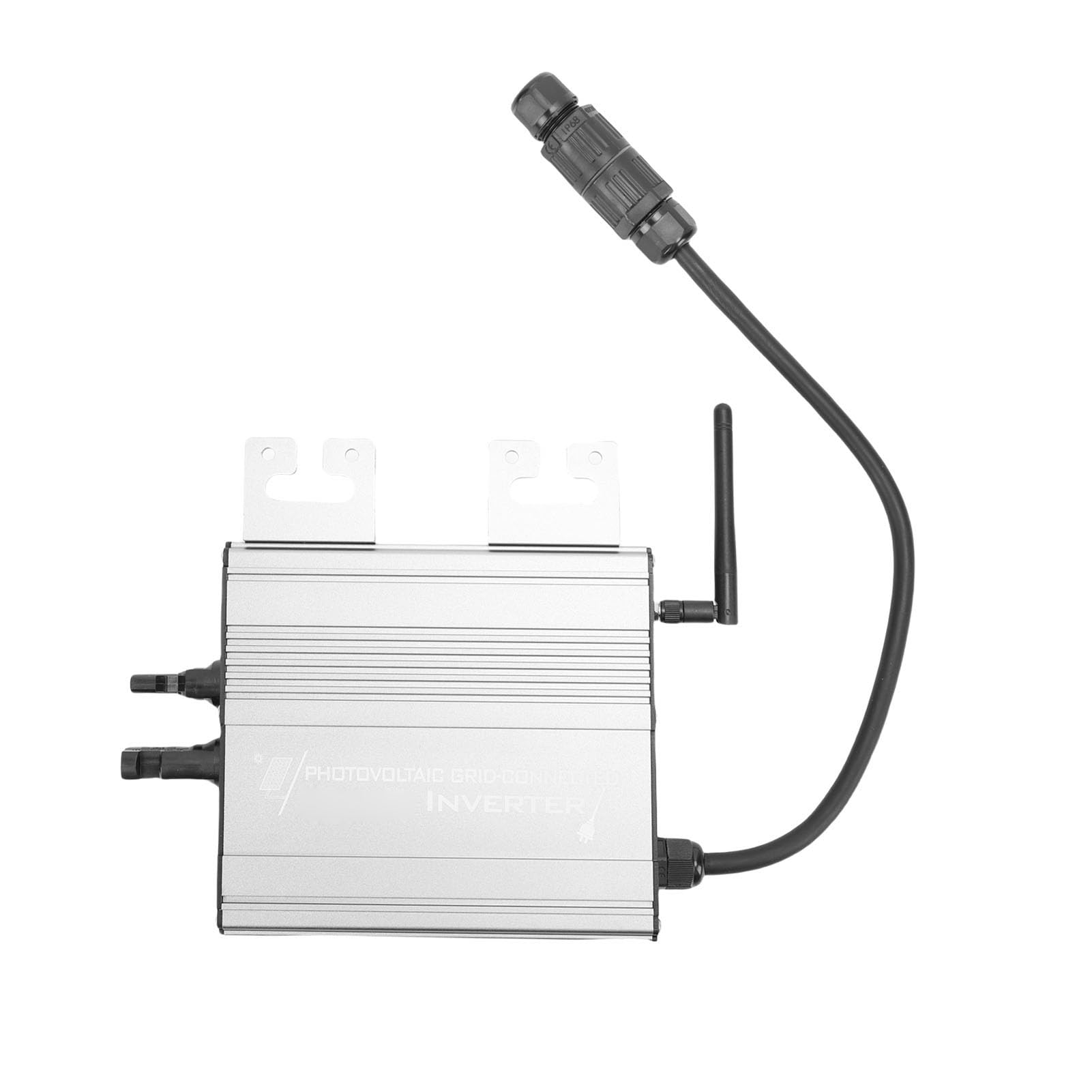 Microinversor de Conexión a Red Solar IP65 Inversor Pequeño Impermeable con Conector CC Universal para Uso Doméstico Aleación de Aluminio 164 X 188,5 X 43 Mm