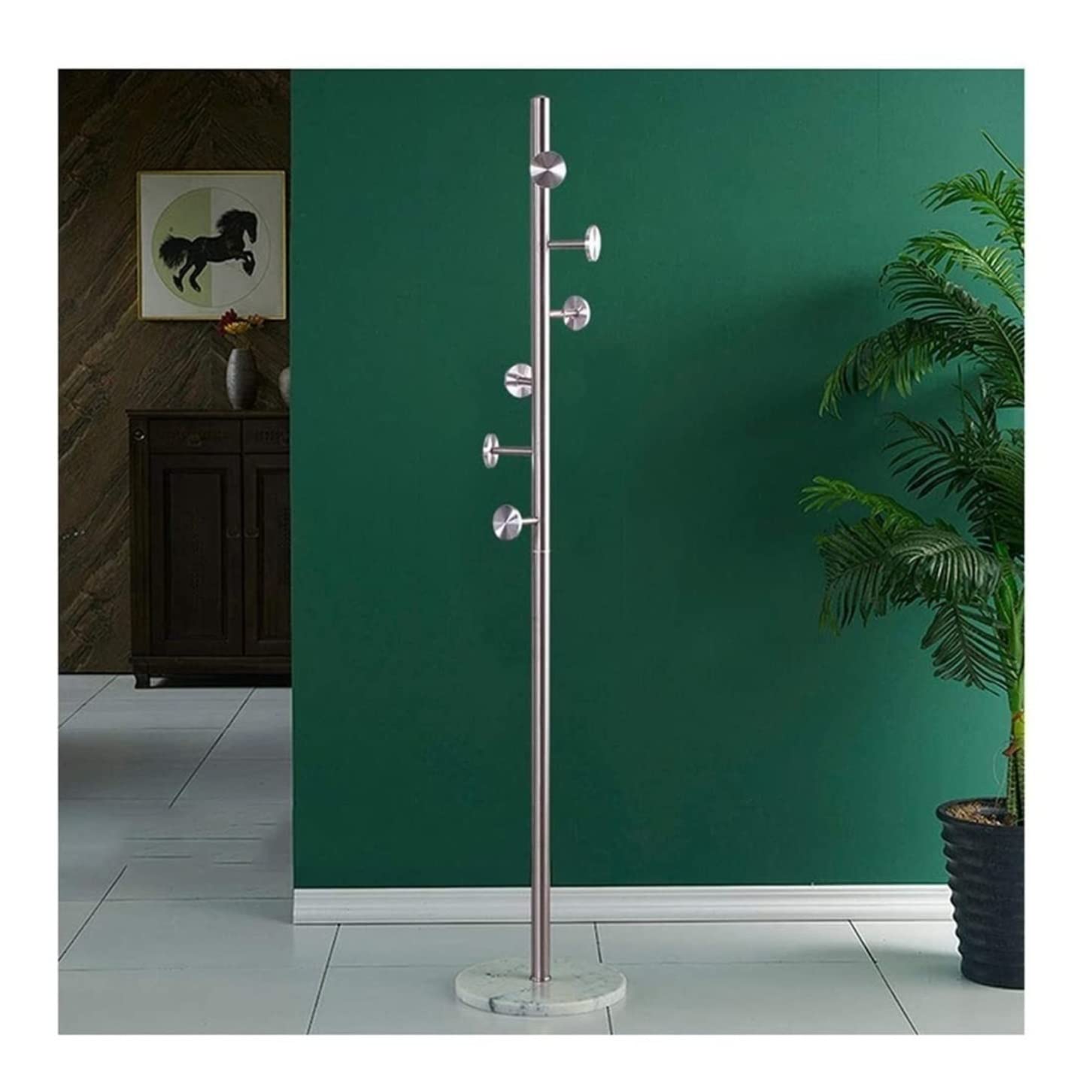 Iwenzhkpa D Coat Rack Free Standing Coat Stan With Hook Easy To Assemble Hanger In Living Room Bedroom Freestanding(D)