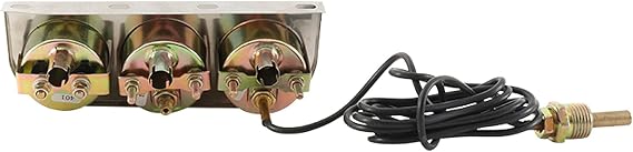 DB Electrical SSW0004 Triple Cluster Gauge Set Amp-Oil-Water/Lighted Chrome