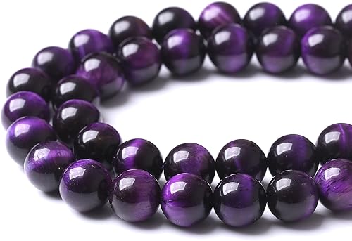 Miniatura 3 de 90 cuentas AAA de ojo de tigre púrpura de 0.157 pulgadas (0.157 in) con cuentas de piedras preciosas naturales, cristal curativo, energía curativa,