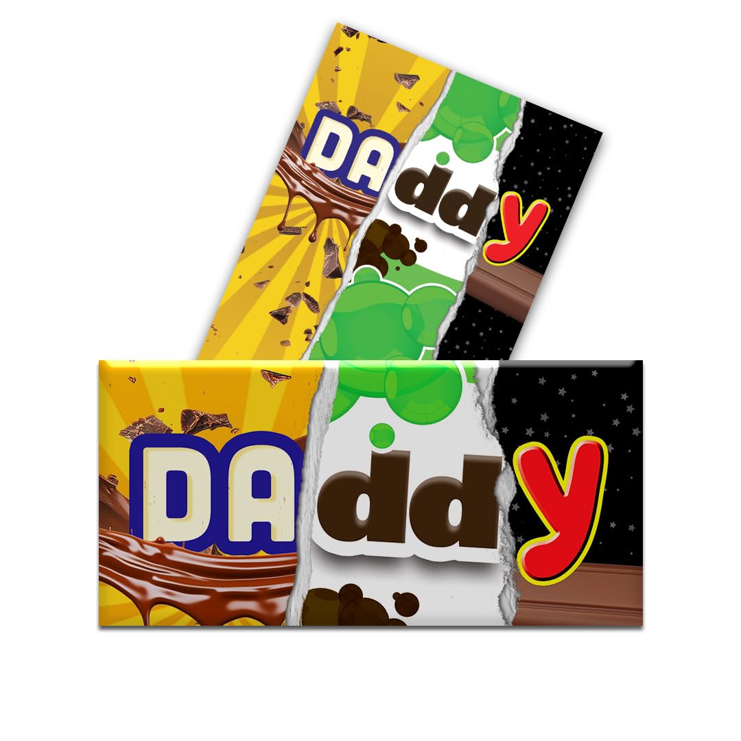 2 x Daddy - Funny Chocolate Novelty Wrappers Insults Joke Valentines Fathers Mothers Day Secret Santa Gift Present Rude (Chocolate Bar Not Included)