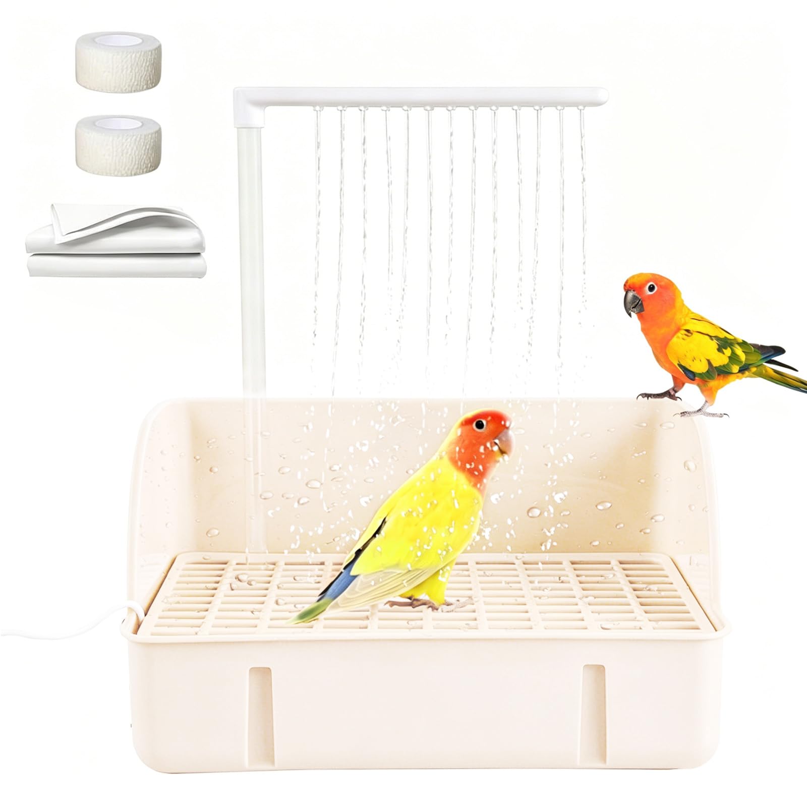 Bañera Automática para Pájaros,Baño Automático de Loros,Bañeras para Pájaros,Bañera de Ducha para Pájaros,Baño de Pájaros para Jaula,para Agapornis Gorriones Canarios Baño