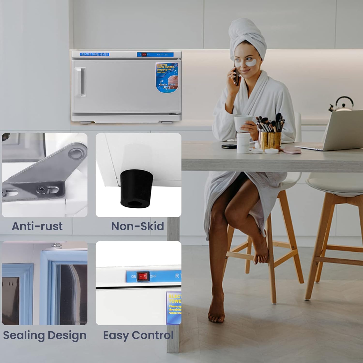 WELLHUT 2 in 1 Hot Towel Warmer, 16L Professional Hot Towel Cabinet, Portable Heated Towel Wamers for Bathroom Aromatherapy Beauty Salon Spa Home : Home & Kitchen