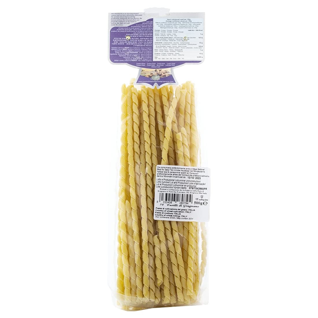 Italian Gourmet Il Italian Gourmet Pasta Fusilli Gragnano IGP Hartweizen | Trafilata al bronzo, semola selezionata; kochfest mit rauer Oberfläche für, Gesamtnettogewicht 6 kg + Kostenlos Polpa 400g