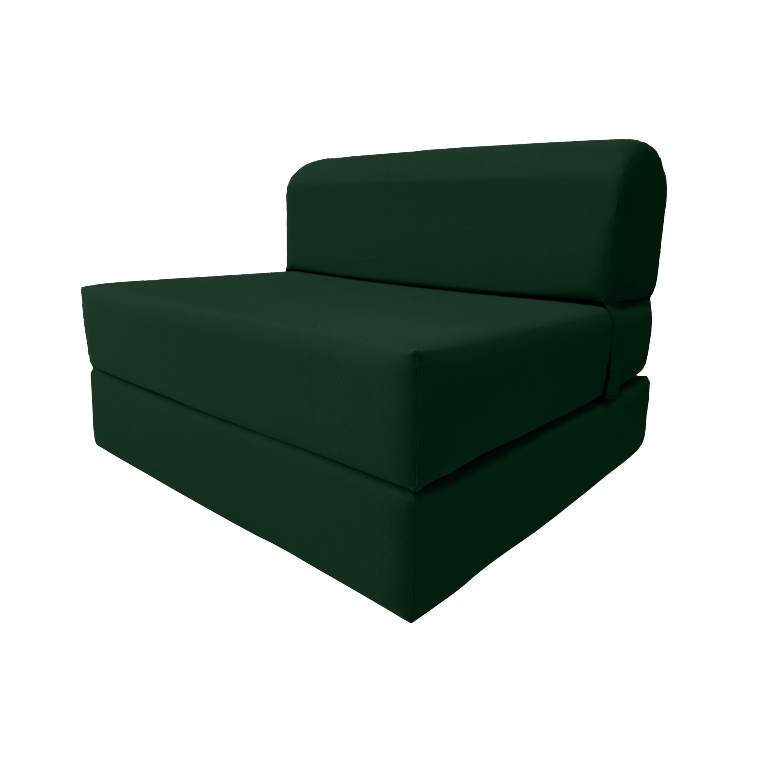 D&amp;D Futon Furniture Sleeper Chair Folding Bed, Studio Sofa Guest Folded Mattress, High Density Foam (70 x 36 x 6, Hunter Green)
