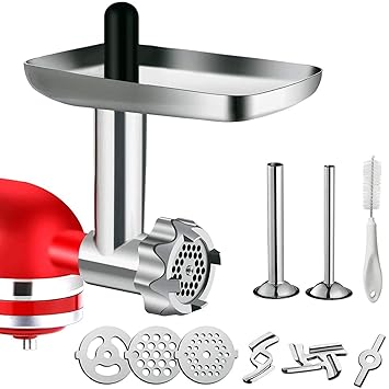 G-TING Metal Food Grinder Attachment for KitchenAid Stand Mixers, G-TING Meat Grinder Attachment Included
