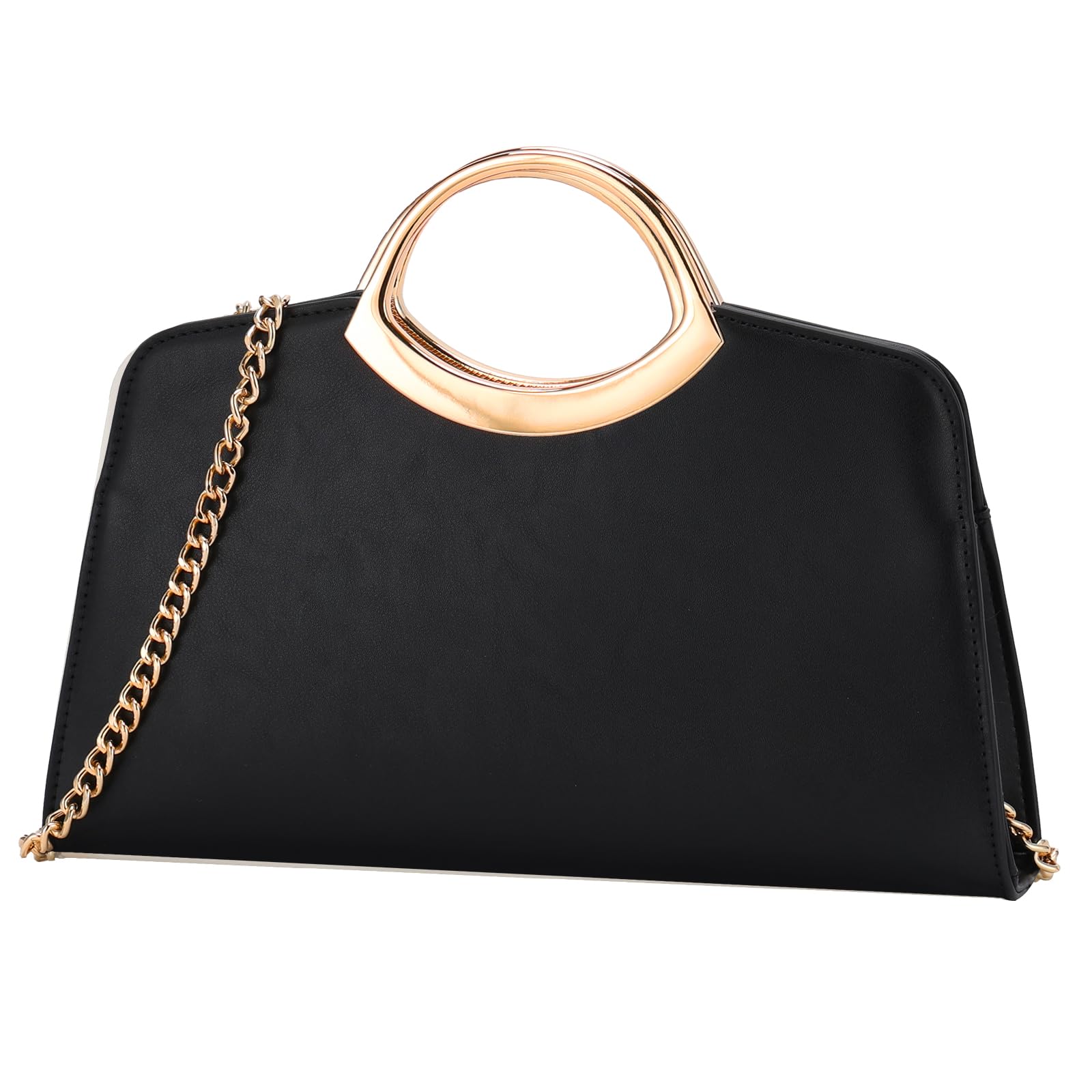 Pochette De Soirée Femme Kasgo En Cuir PU - Avec Chaîne Amovible, Fermeture Zip, Dimensions 29x17.5x5 Cm