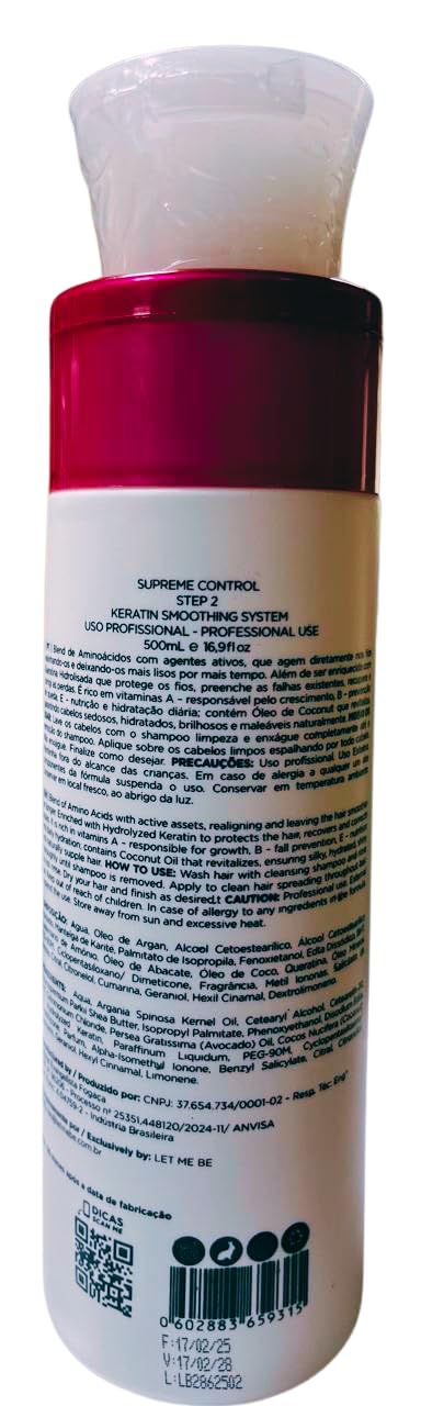 Let Me Be SupremeMask Keratin STEP 2 Mascarilla para Alisado Brasileño de Larga Duración 500ml