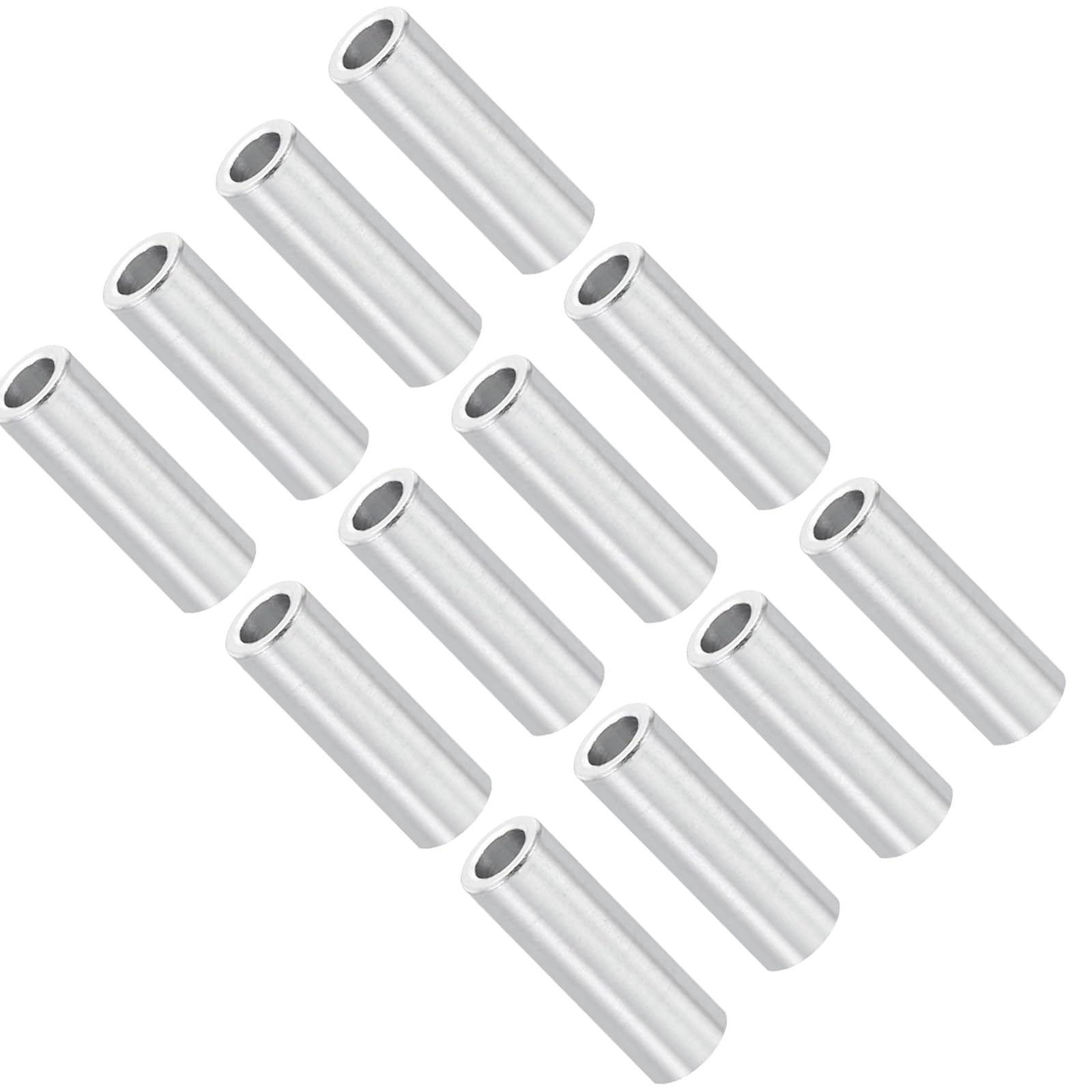 Unifizz M3 Aluminium Spacers, 10Pcs Round Metal Spacer Tubes 3.1mm ID x 5mm OD x 16mm Length Unthreaded Aluminium Standoff for M3 Screw Bolt Assemblies — image 1
