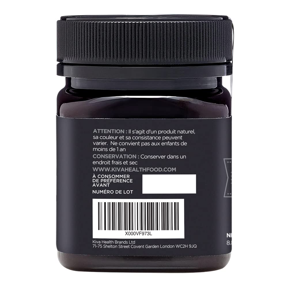 Miel de Manuka non pasteurisé Kiva, certifiée UMF 15+ (MGO 514+) - Nouvelle Zélande (250 g)