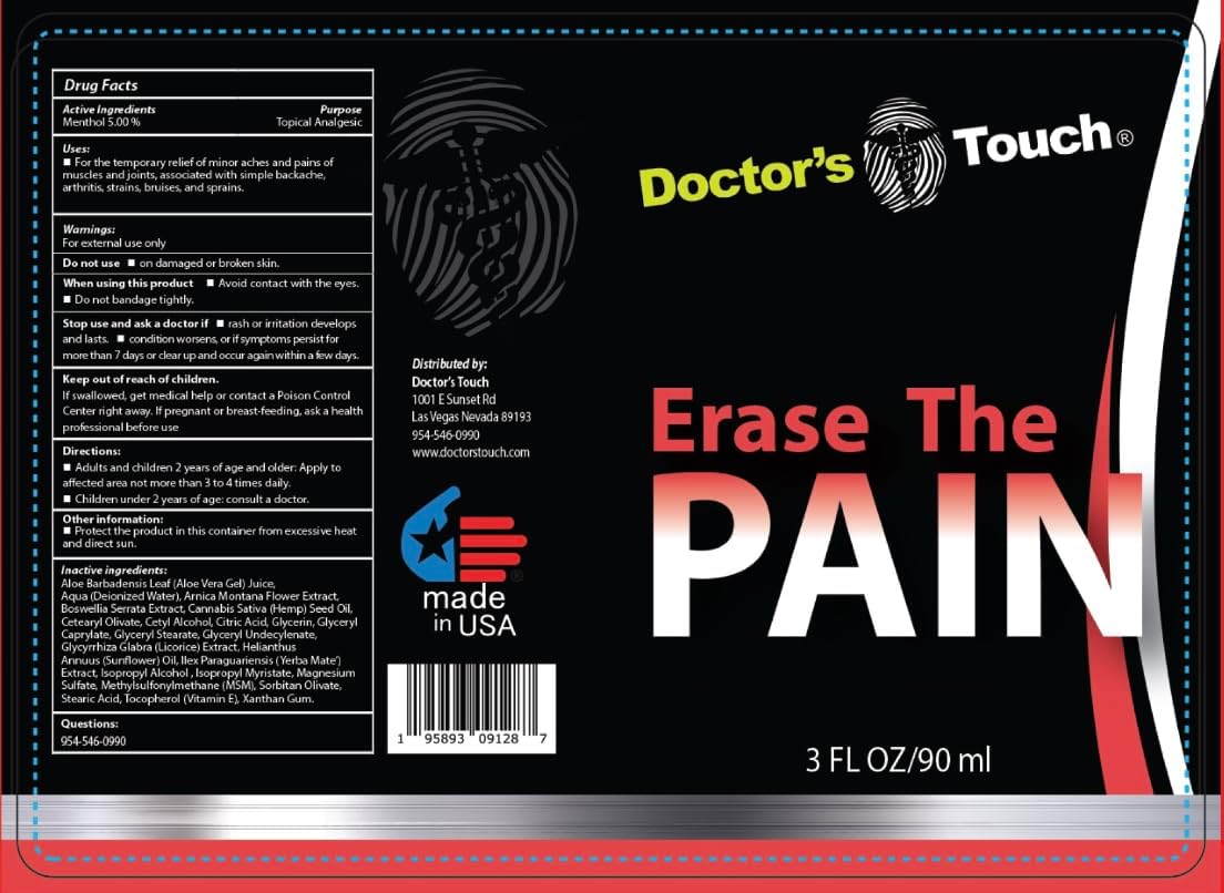 Doctor's Touch Erase The Pain Relief Roll On - Fast Acting Topical Pain Relief Roll On for Nerves, Joints, All Muscle Soreness and Discomfort - Roll on Muscle Pain Relief