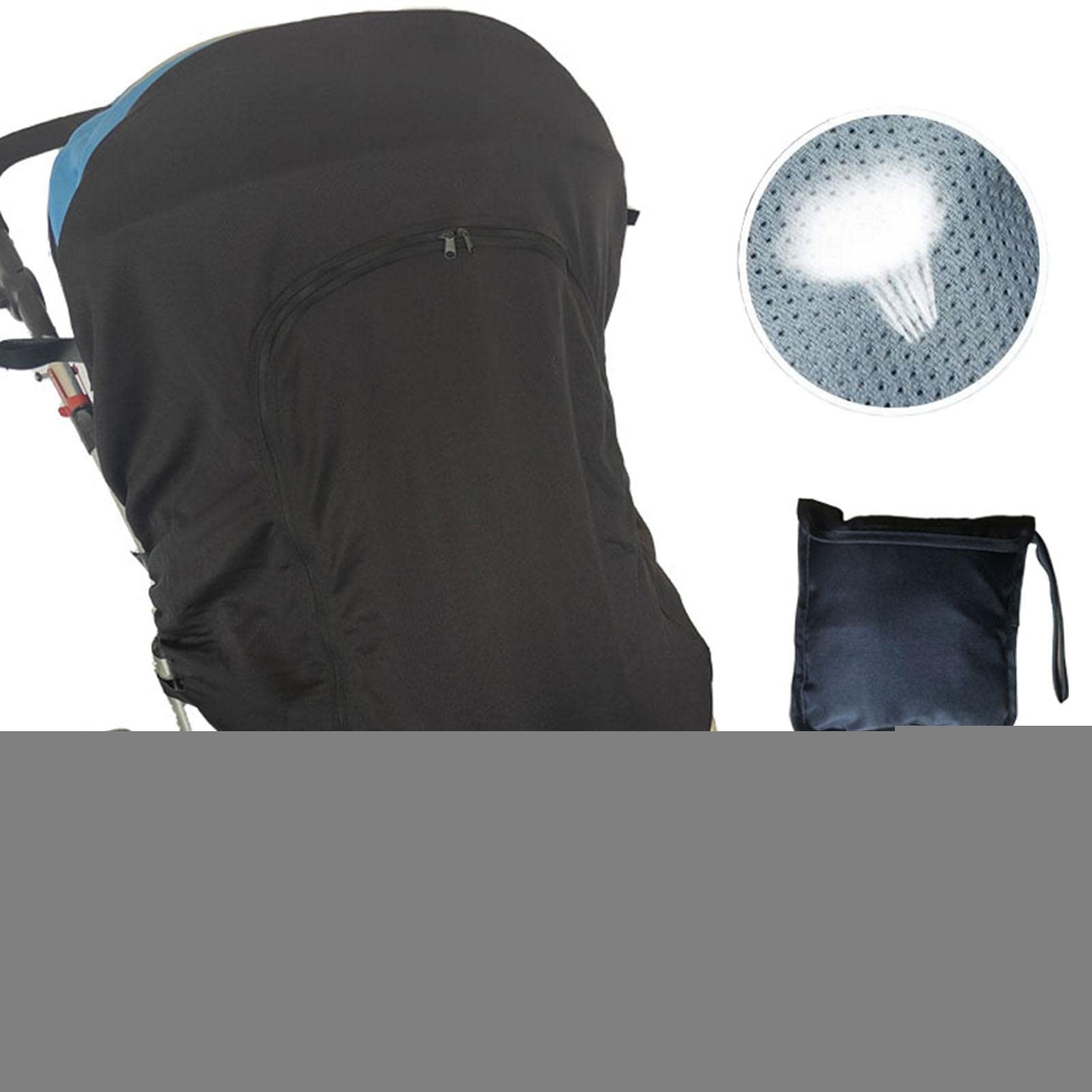 5 Pcs Housse de Protection Solaire pour Poussette,Auvent d'ombre d'été pour Poussette | Filet Anti-Insectes pour Poussette pour bébé, Pare-Soleil UV et Pare-Soleil Universel pour poussettes de