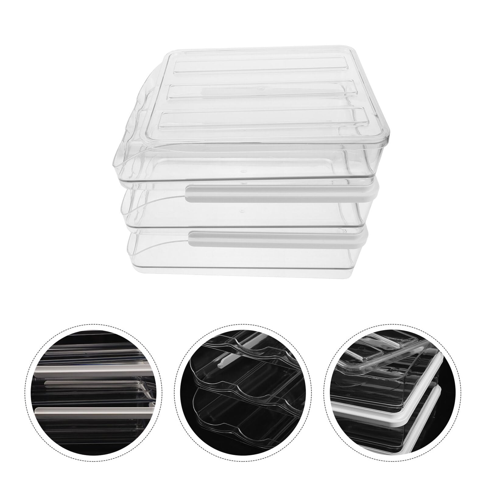 Mikinona plastic egg container kühlschrank organizer eierbehälter für kühlschranktür platzsparender rollender eierspender Speicherbehälter löschen eierhalter kühlschrankbox Transparent