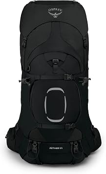 Osprey Aether 65L Men's Backpacking Backpack, Black, L/XL