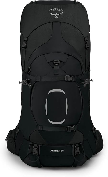 Osprey Aether 65L Men's Backpacking Backpack, Black, L/XL