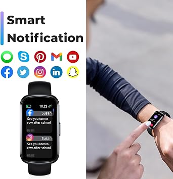 Fitness Tracker Smart Watch, 1.47 Full Touch Health Tracker with 24/7 Heart Rate & Blood Oxygen Monitor, Sleep Tracker, 3ATM Waterproof Step Tracker Activity Tracker for Women Men, Deep Black