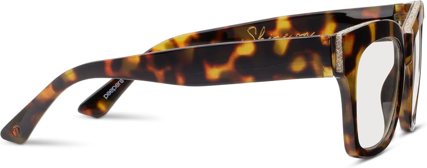 Peepers by PeeperSpecs Women's Shine On Square Blue Light Blocking Reading Glasses - Image 4
