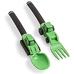 Dinneractive Green Construction Themed Toddler Utensil Set 2-Piece Set Loader & Tractor Toddler Spoons and Forks