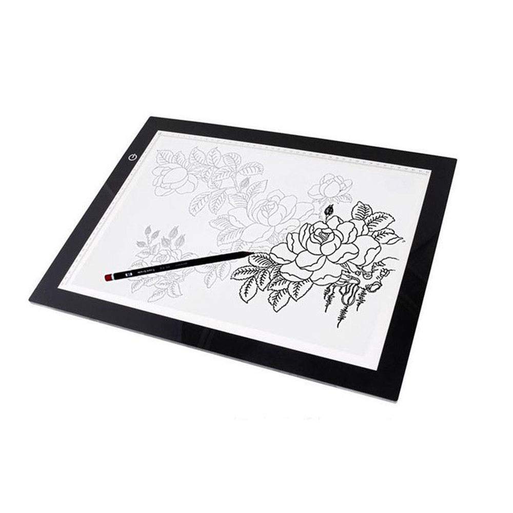 Supmico Scale LED Tracing Light Box Copy Dimmable Board Art Tattoo A4 Drawing Pad Table Stencil Artcraft Sketching Animation USB Power Portable Ultra-Thin