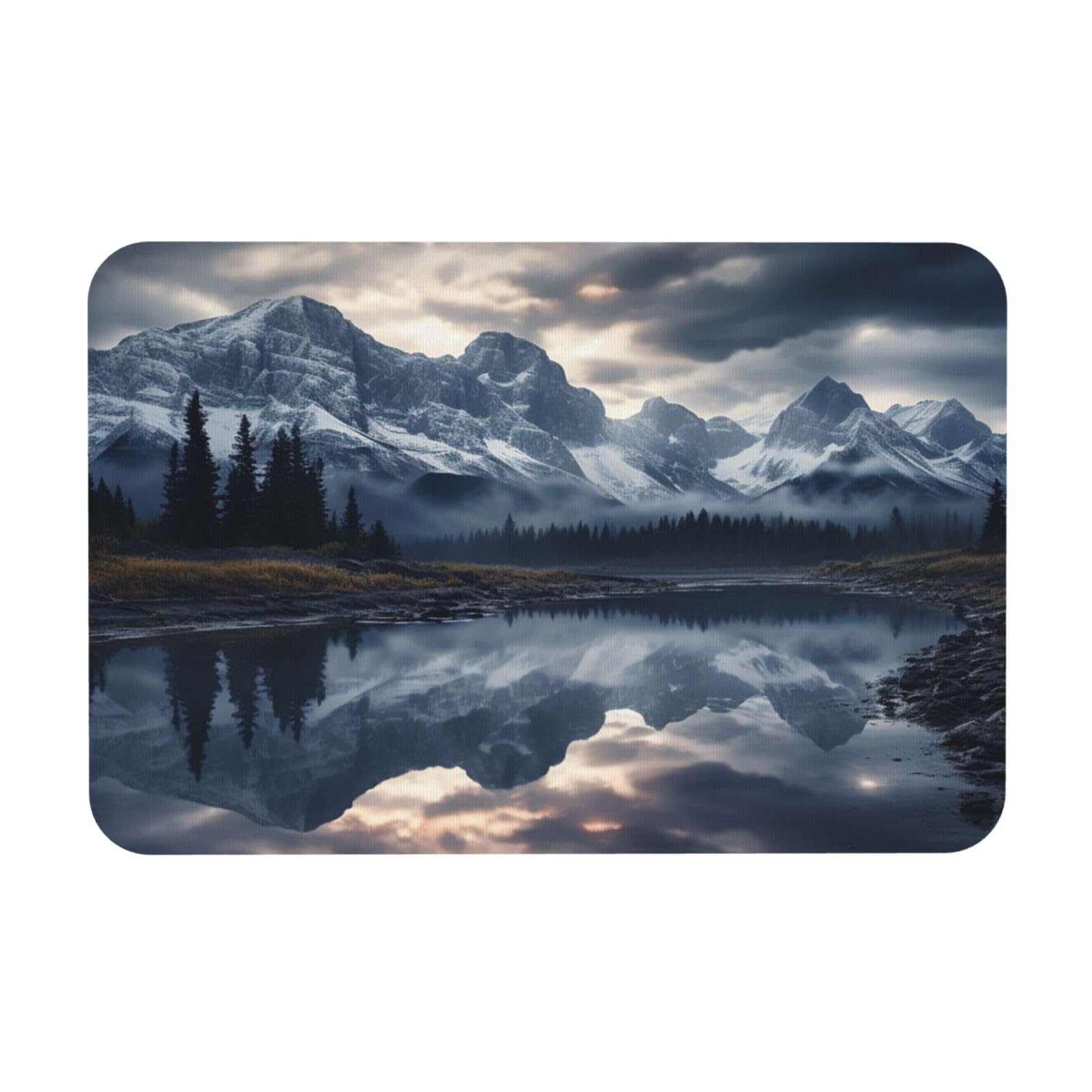 Tapis de bain en pierre style montagne pour une salle de bain zen