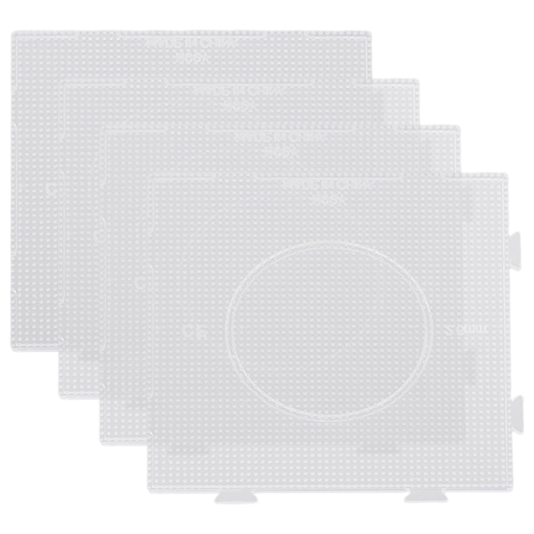 Hdbhsbe 4Pcs 2.6Mm Square Pegboard Transparent Big Square Pegboards Beads Boards Material Template Beads Pegboard 2.6Mm