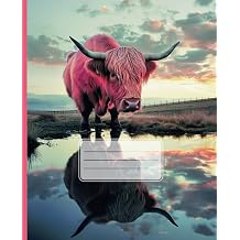 Composition Notebook-College Ruled Pink Highland Cow - Perefect for note taking and study