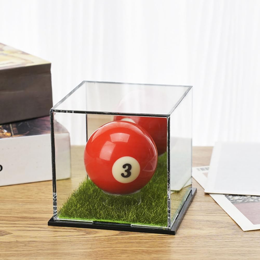 Golfball Vitrine Quadratisch, Gedenkbox Aufbewahrungsbox mit Acrylspiegel, Acryl Golfball Präsentationsständer, Clear Acrylic Golf Ball Display Case für Tennisball/Baseball/Billard/Golfball