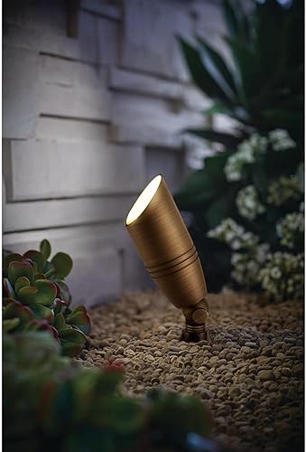 Miniatura 7 de NC - Foco vertical de latón macizo, iluminación para exteriores, impermeable, con soporte de pico de tierra, 12 V, bajo voltaje (paquete de 6)