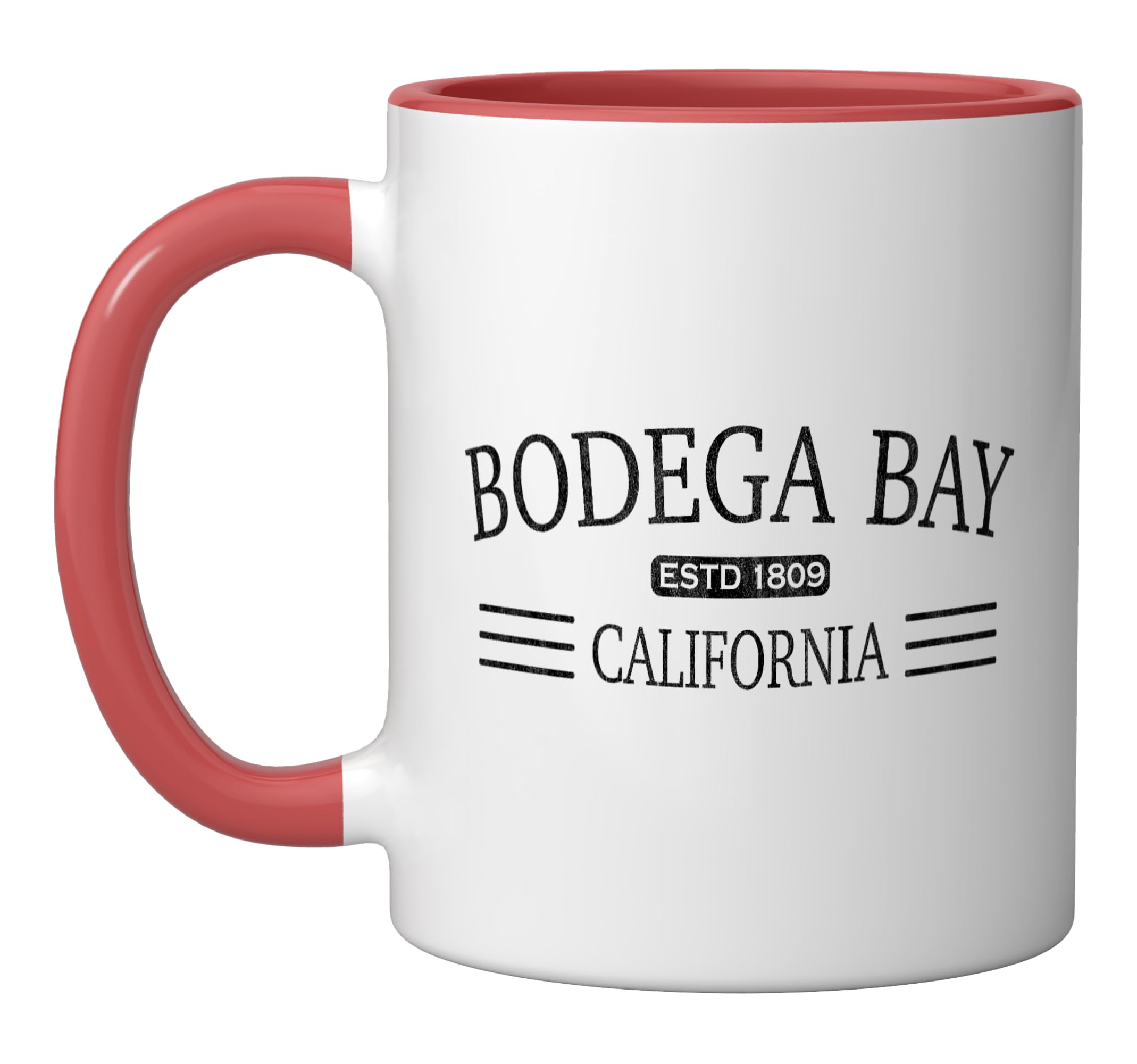 Bodega Bay California - Bodega Bay CA CV1X Ceramic Mug, Red/White