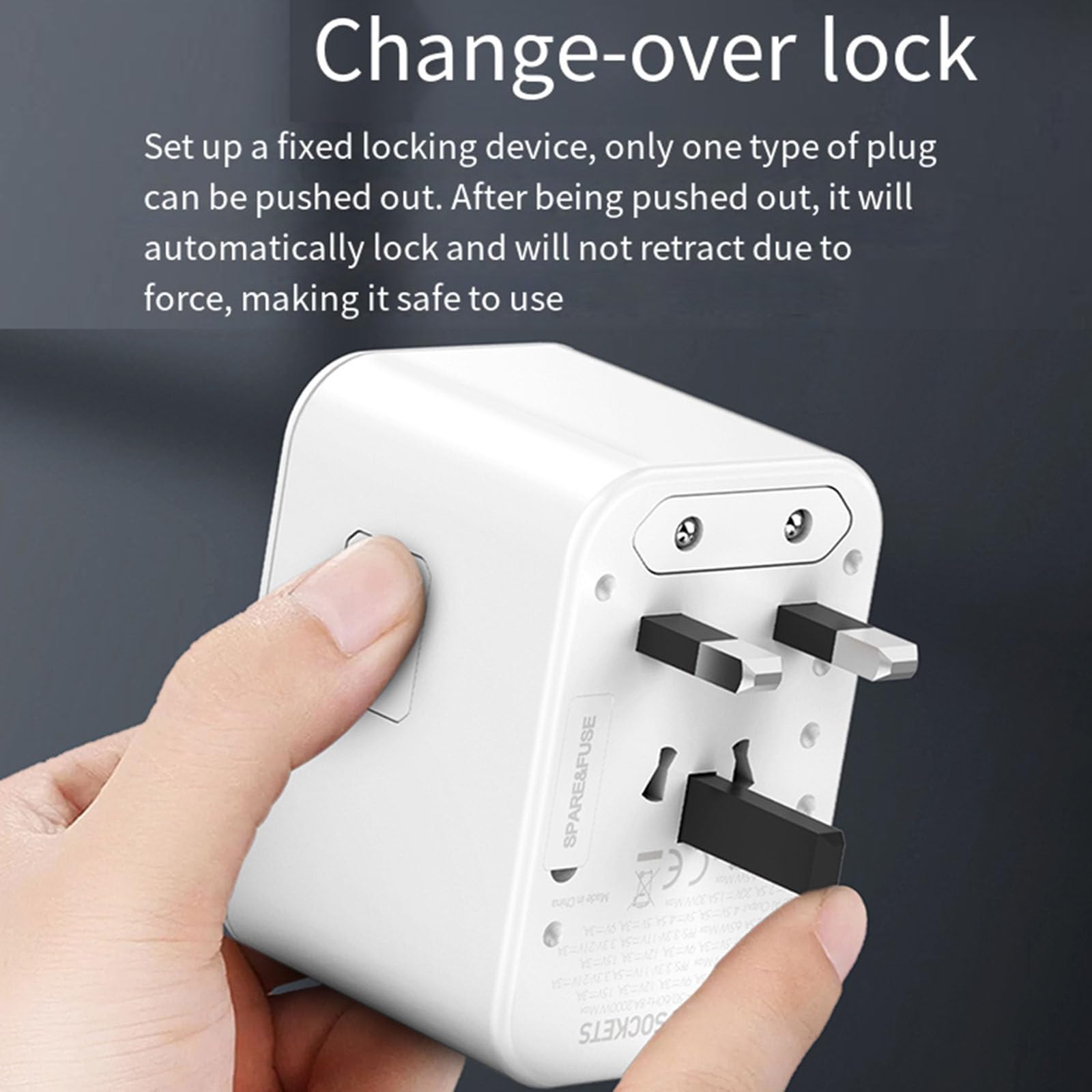 Adattatore da viaggio universale Caricatore da viaggio all-in-one con porte USB Spina di conversione da viaggio in tutto il mondo per ricarica rapida per smartphone da 5 V