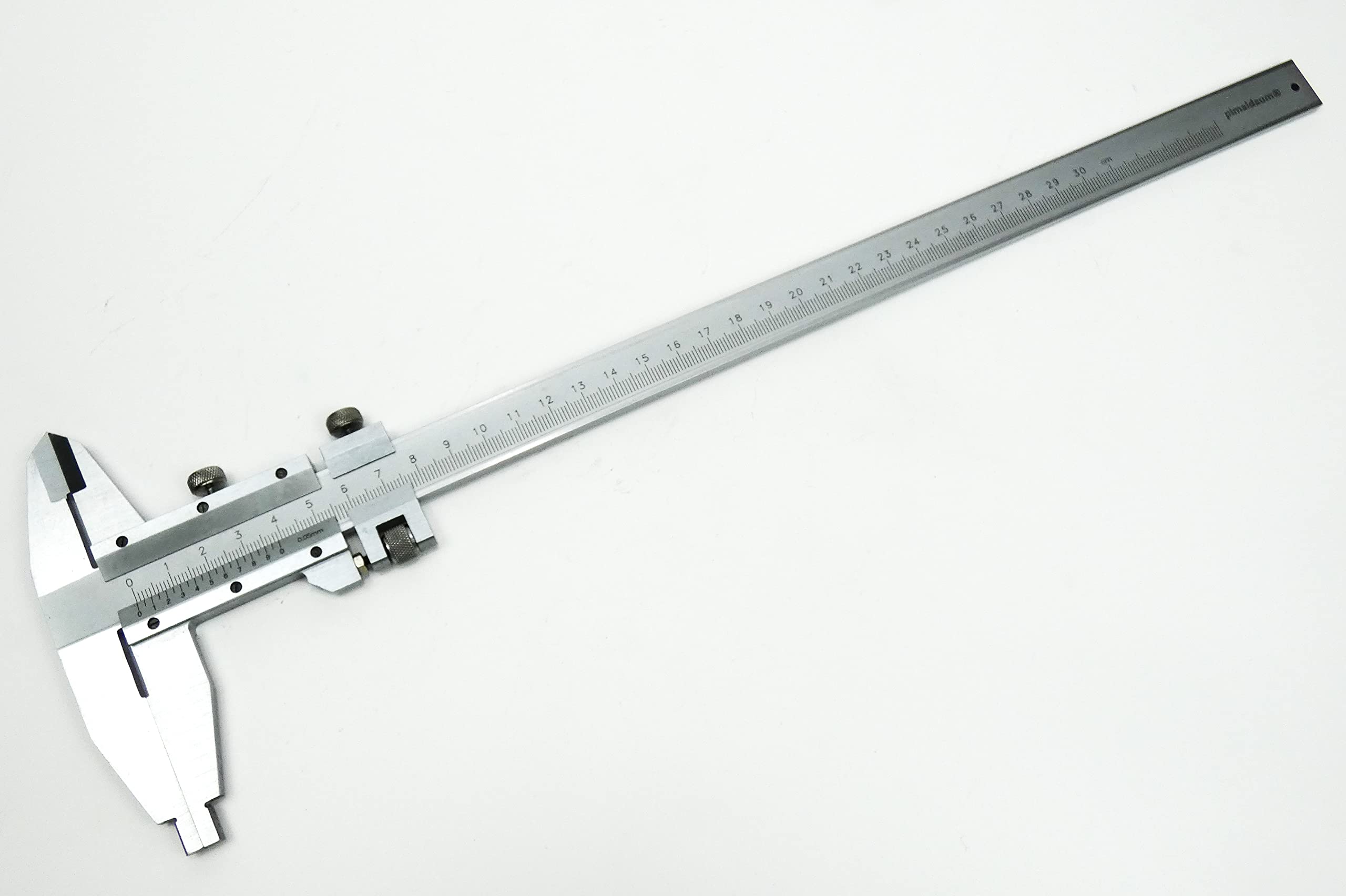 Calibre tipo II DIN 862 – Acero inoxidable – Patas largas 43/61 mm – Calibre de precisión con nonio – 200/250 / 300 mm – Caja rígida (300 mm)