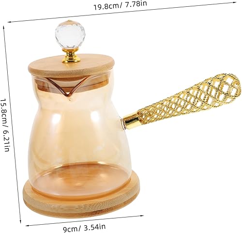 Miniatura 2 de Elegante cafetera esmaltada dorada estilo vintage para hacer té de café turco