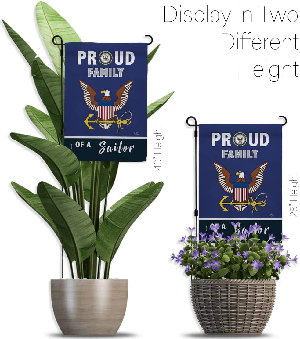 Proud Family Sailor Garden Flag - Set with Stand Armed Forces Navy USN Seabee United State American Military Veteran Retire Official - House Banner Small Yard Gift Double-Sided 13 X 18.5 - Image 11